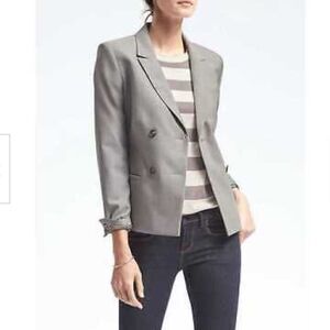 DKNY Sz 6 Gray Blazer double breasted